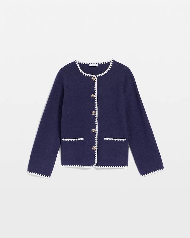 Blanket Stitch Crewneck Cardigan - image 5